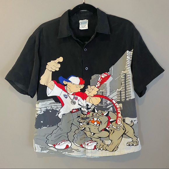 725 Originals Other - Vintage 725 Originals Polyester Graphic Skater Button Down